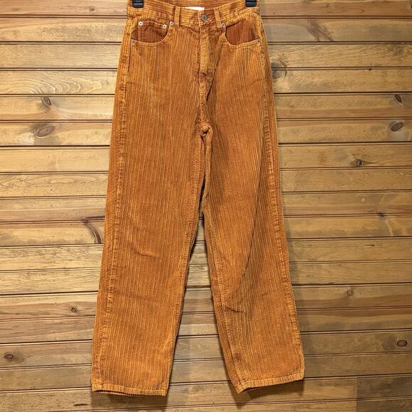 BDG High Rise Baggy Heavy Corduroy Women’s Pants Size 26 Rusty Orange - Picture 1 of 11
